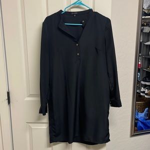 Spense black, long-sleeved shirt dress with sequin belt